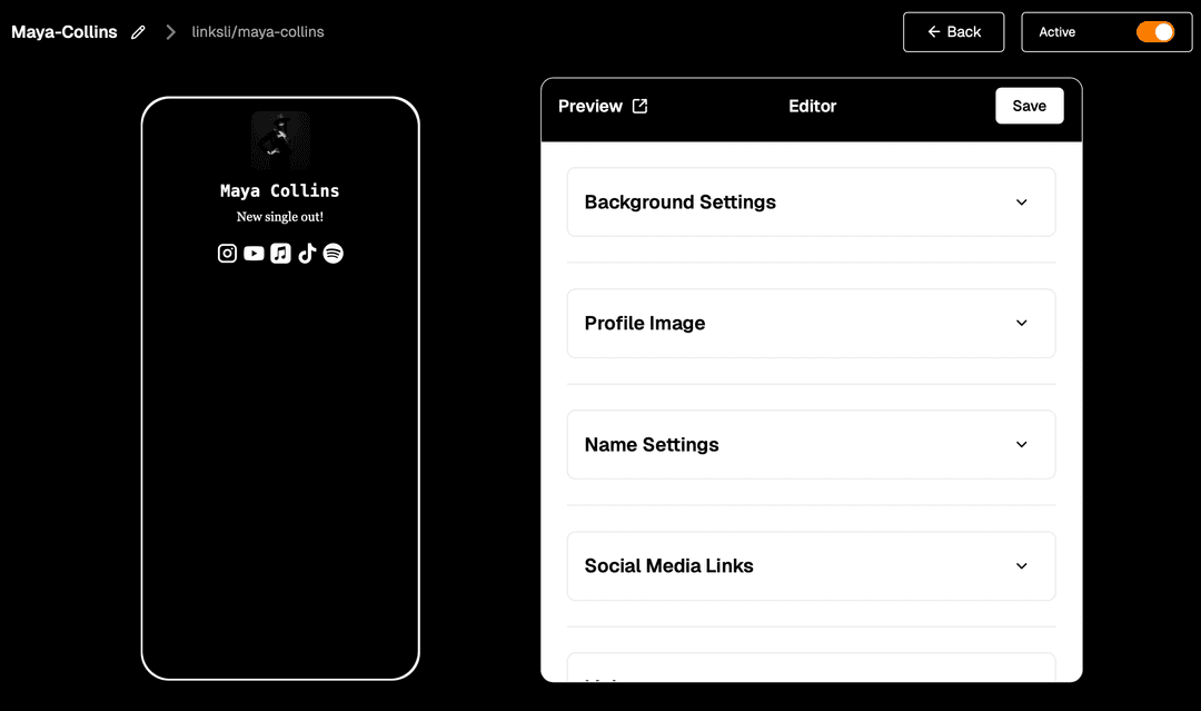 Edit your Linksli page
